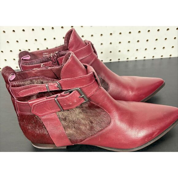 Matisse Jordy leather calf hair ankle boots size 10 - Picture 4 of 12